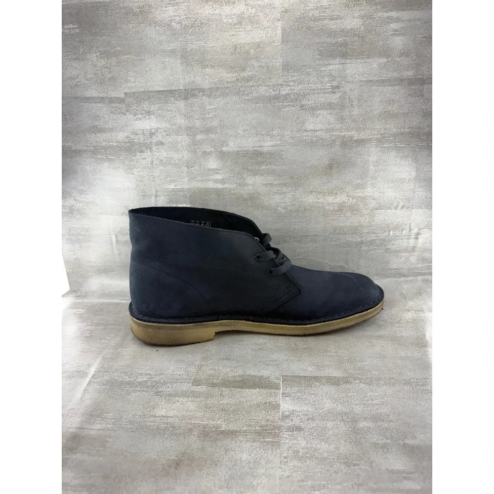 Clarks Originals Desert Boot Navy Blue Leather Chukka Boots Men Sz 10.5M